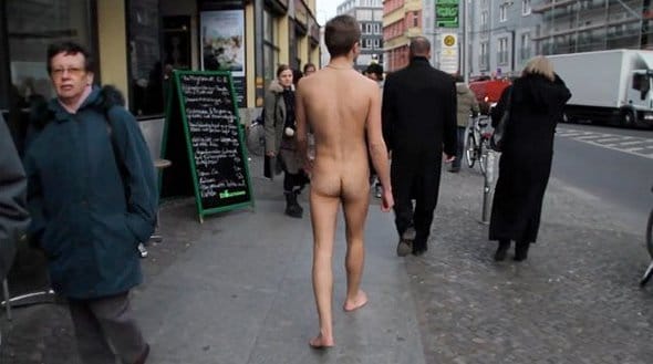 Guy Walks Naked In Public Trail.